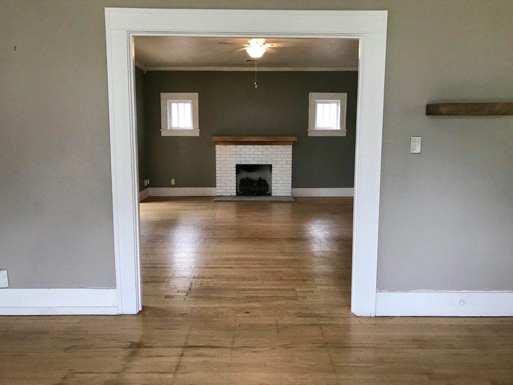 Pawhuska house before bringing boxes in.