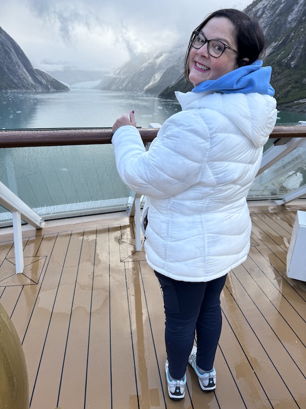 Ann Teget at Dawes Glacier in Alaska