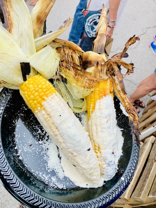 Elote corn at the Patriotic Party on the Prairie