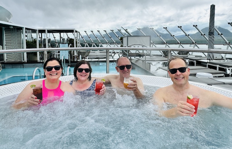 hot tub on celebrity edge retreat pool deck 