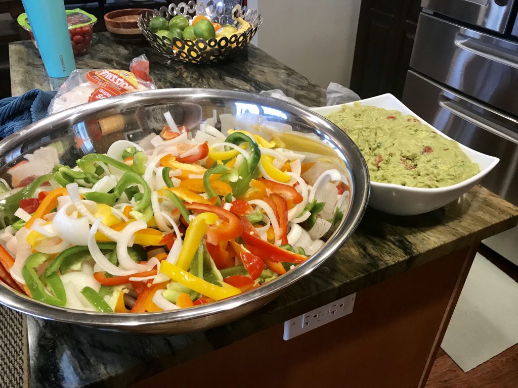 Preparations for fajita night