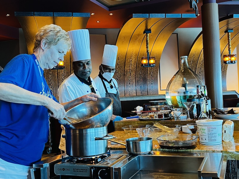 Kathy cooking tiramisu