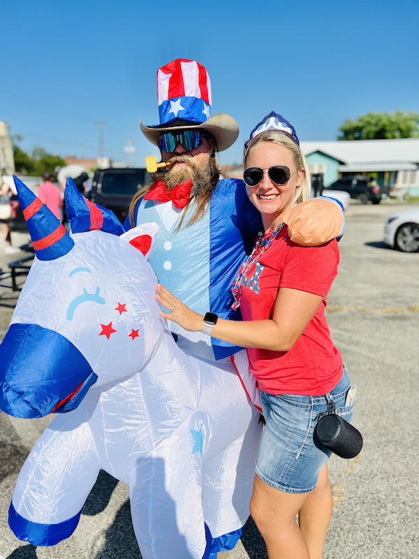 Lauren and Cody ready fot the Celebrate Freedom parade on the Fourth of July in Pawhuska