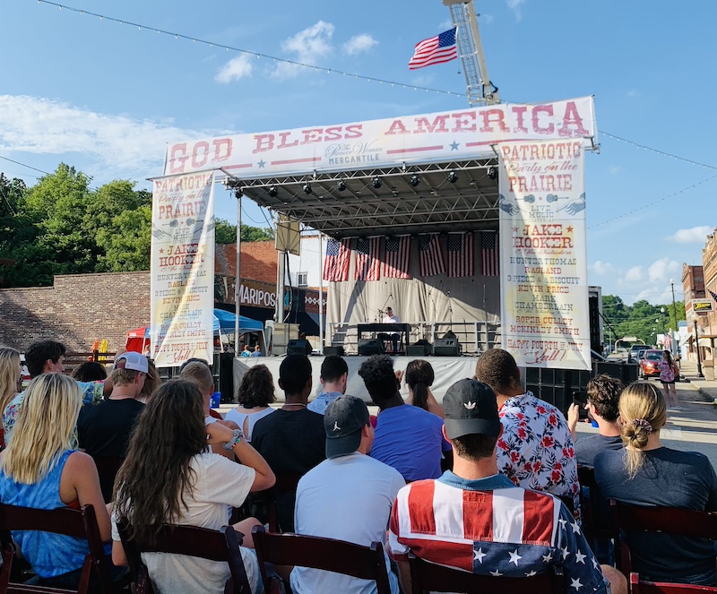 Music stage on the Fourth of July in Pawhuska