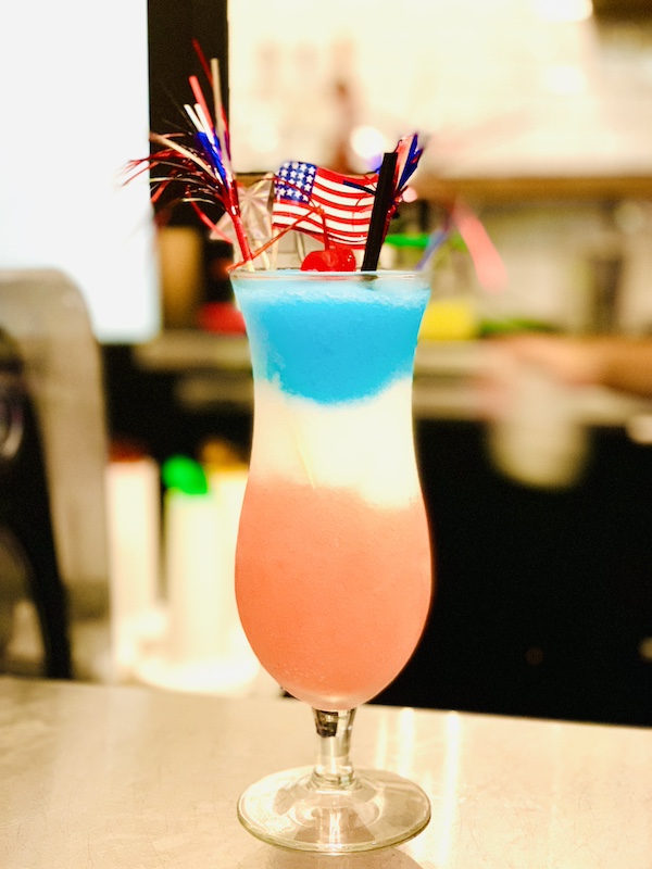 Patriotic drink at P-Town Pizza in Pawhuska