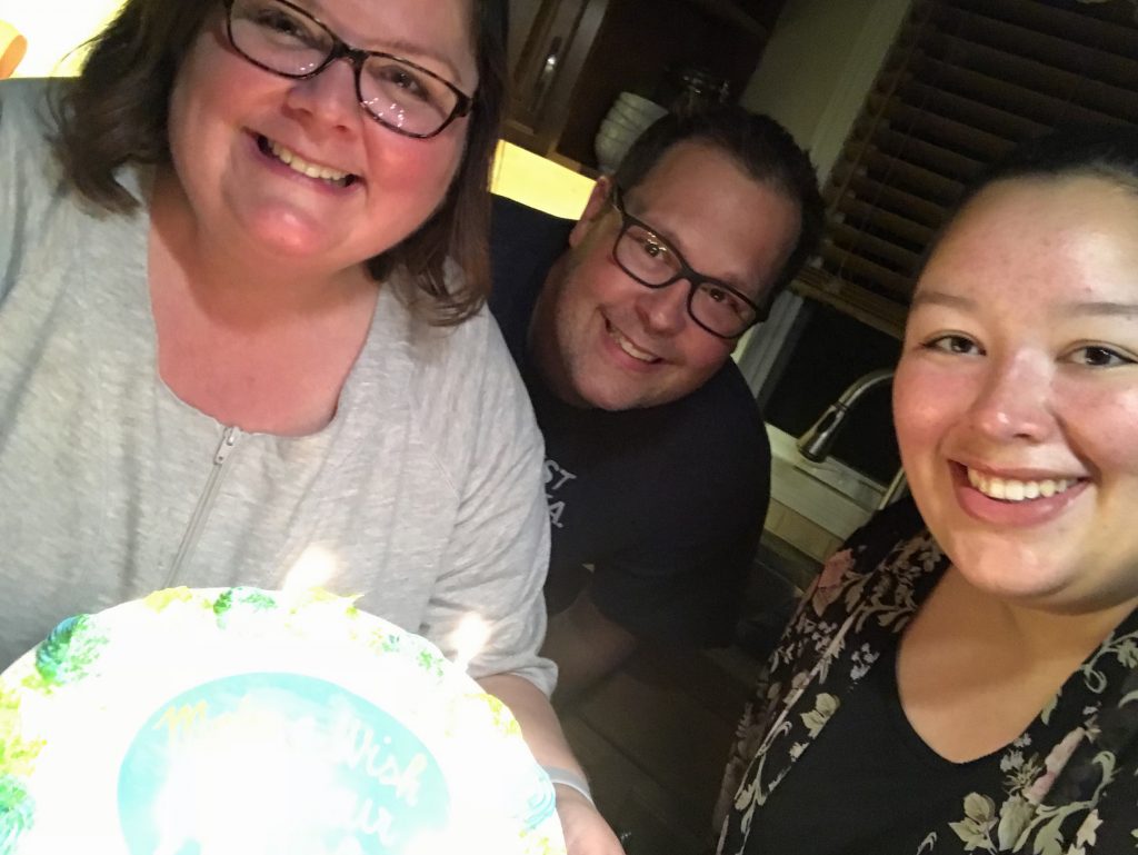 Birthday cake selfie