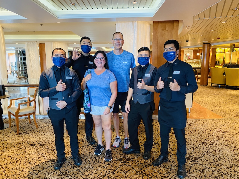 Postcard Jar with crew on Celebrity Summit